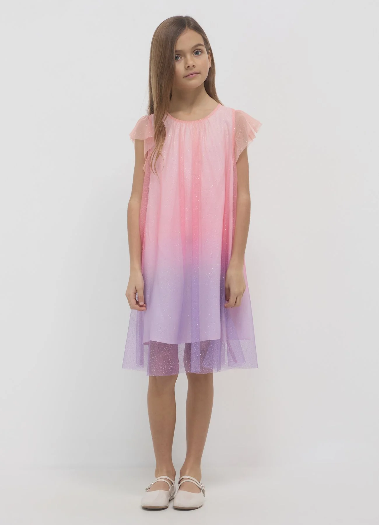 Vestito tulle fantasia sfumata - Image 3